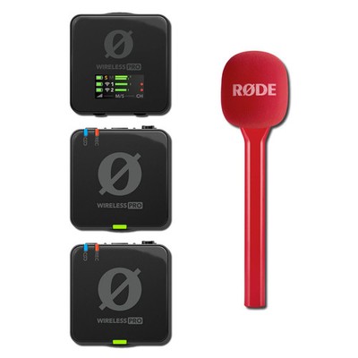 Rode Wireless Pro Wireless Microphone System with Red Interview GO Adapter