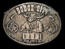 TE09146 NOS VINTAGE 1995  DODGE CITY DAYS KANSAS  SOLID BRASS BELT BUCKLE