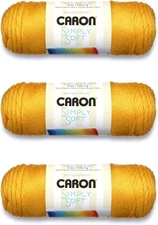 Caron Simply Soft - 3 Pack of 6oz - Acrylic - 4 Medium - 315 Yards - Knitting