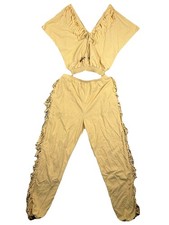 Vintage FC LTD Fringe Buckskin Style 2pc Set Top Pants Made USA 80s Boho Small