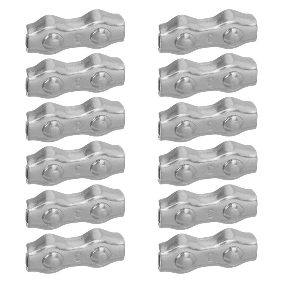 12 Pcs Duty Double Rope Clamps Wire Cable Clip Saddle Metalworking ...