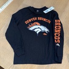 Team Apparel Denver Broncos Long Sleeve T-Shirt Size Medium 8 Youth NFL New 50