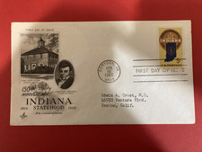 US 1308. 5c. Indiana Statehood 150th Anniv.. Art Craft FDC. 1966