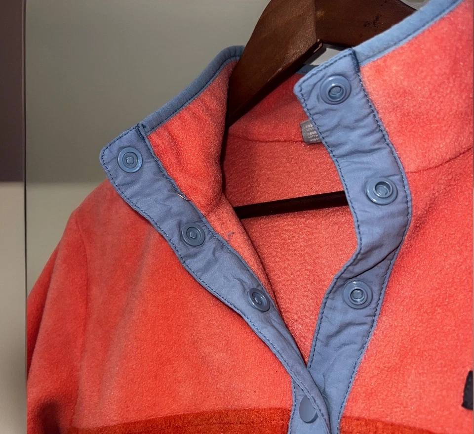 Columbia Mujer Dos Tonos Naranja Rosa 1/4 Snap-Jacket Polar Pullover XL Foto 4 de 4