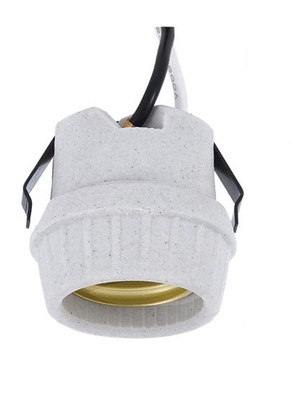 B&P Lamp Medium base, U-clip Snap-in Porcelain Keyless Fixture Socket 8.5''leads