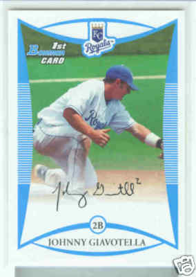 Johnny Giavotella Kansas City Royals 2008 Bowman Draft 