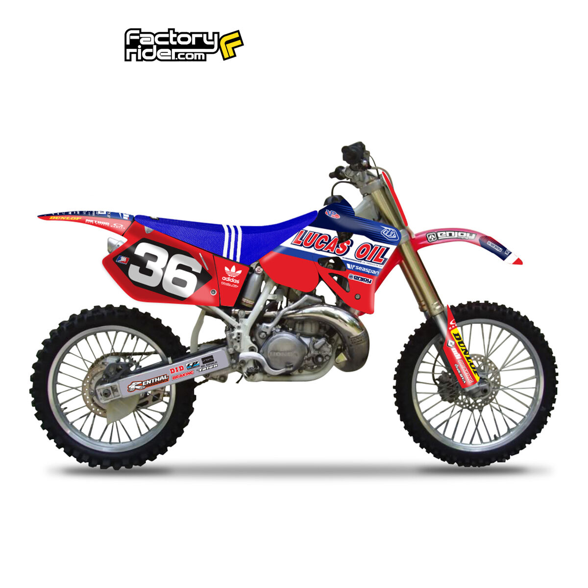 Honda CR 250 1995-1996 Cr 250 Graphics Kit Lucas oil Troy Lee