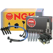 NGK DIS Ignition Coil Wires & 4 V-Power Spark Plugs Kit For Subaru Forester 2.5