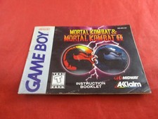 Mortal Kombat  Mortal Kombat II Nintendo Game Boy Instruction Manual Booklet