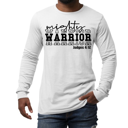 Herren Langarm Grafik T-Shirt Mighty Warrior schwarz Illustration - Bild 10 von 60