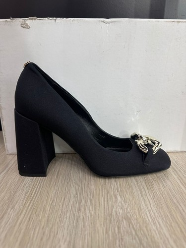 LOVE MOSCHINO scarpa con tacco nero donna woman Size 37 9cm MOS113 - 第 1/9 張圖片