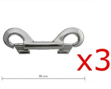 SNAP DOUBLE-END NICKEL PLATE 85MM - Spring Loaded  x3 