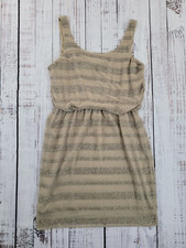 NWT Romeo & Juliet Couture Beige Beaded Sleeveless Blouson Cocktail Dress Sz M