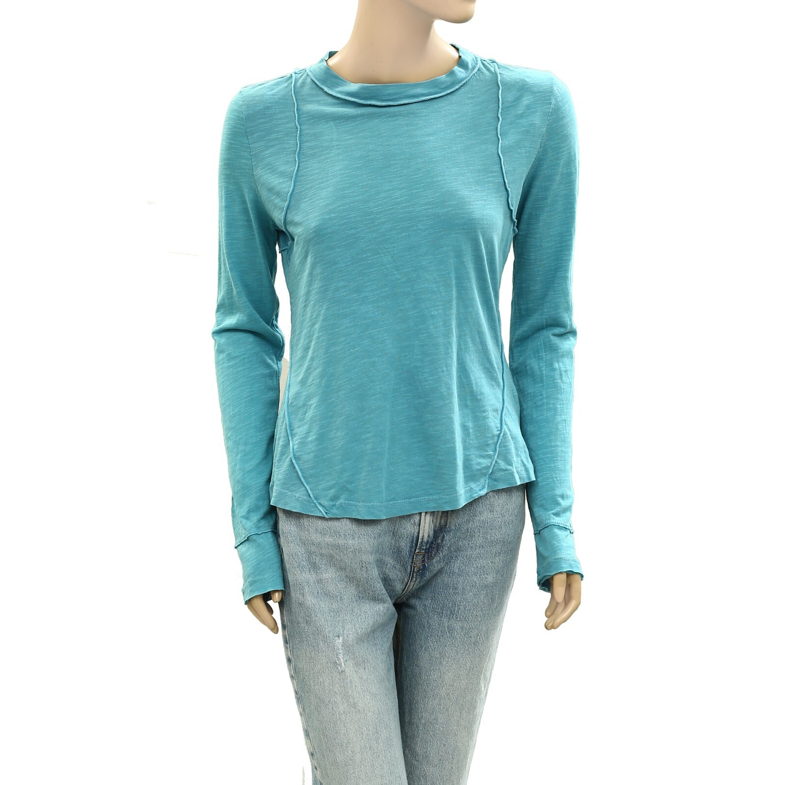 Anthropologie Pilcro Reconstructed Racer Tee Tunic Top Long Sleeve S NEW 277782