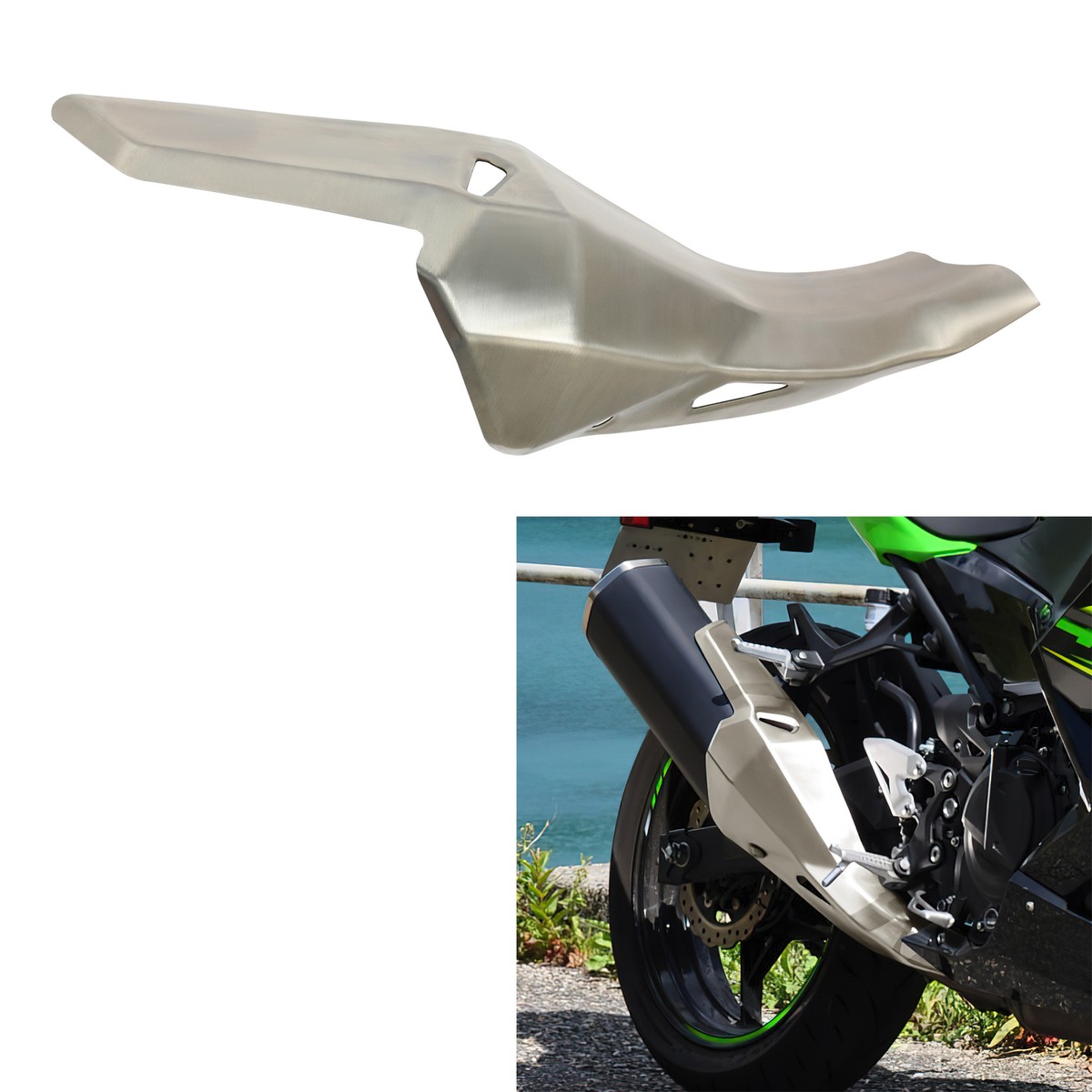 ニンジャ400純正　サイレンサー　カバー　美品 Amazon | NINJA400 サイレンサーカバー カワサキ 純正 中古