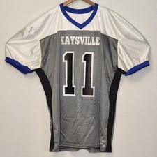 Smash Athletics Kaysville 11 Greay White Blue Black Jersey Made in USA Size XL