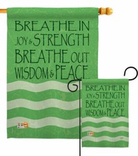 Welcome Breathe In Garden Flag Inspirational Expression Yard House Banner