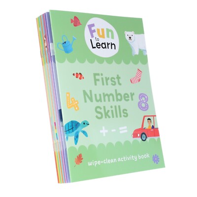 Fun to Learn Wipe-Clean Activity 10 Books Collection Set - Ages 3+ - Paperback