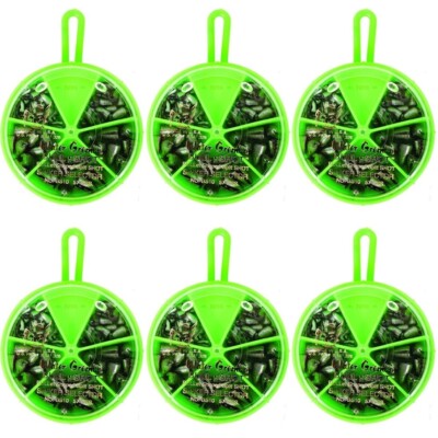 (6) Packs Water Gremlin Bullet Shaped Split-Shot Bull-Shot Sinkers Selector 10BS
