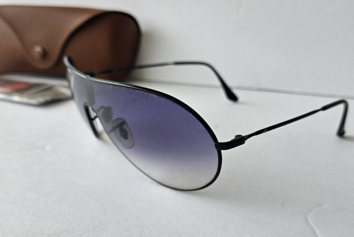 Occhiali da sole Ray Ban RB-3250 Aviator neri con custodia fuori produzione - Foto 5 di 8