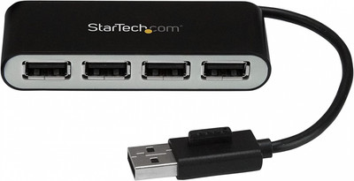 StarTech.com 4 Port USB 2.0 Hub - Bus Powered - Portable Black, Silver 