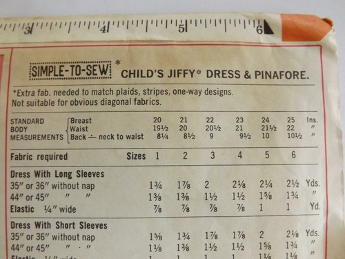 Vintage Simplicity Pattern 8419 1960s Child Dress 2 Styles & Pinafore Size 2 - Picture 3 of 4
