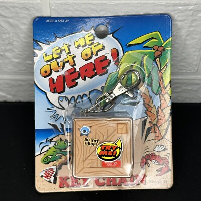 NEW 1997 Sky Kids Let Me Out Of Here! Talking Crate Keychain WORKS