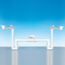 Raumspar Siphon Geruchsverschluss Waschtisch Bad Becken Doppel Waschbecken Sifon