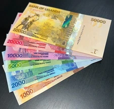 NEW Uganda Shilling SET  - 2024 UGX NOTES -  88,000 in UGANDA Currency UNC Money
