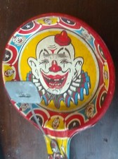 US Metal Toy Mfg Co Tin Toy Clown Face Clacker, Clapper Noisemaker