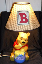 Disney Winnie The Pooh Pooh Eating Hunny in Pot Ceramic Lamp
