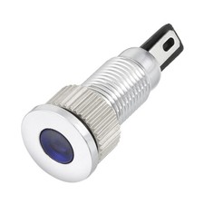 LED Indicator Light 12V Blue 8mm Metal Custom Dash Signal Lamp Flat Head