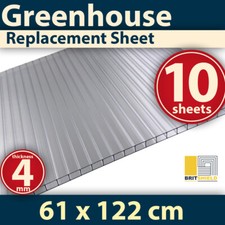 Britshield 4mm Polycarbonate Greenhouse Replacement Sheets - 610 x 1220mm