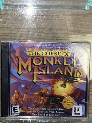 The Curse of Monkey Island CD No Instructions(Windows 95, PC, 1997) New Sealed