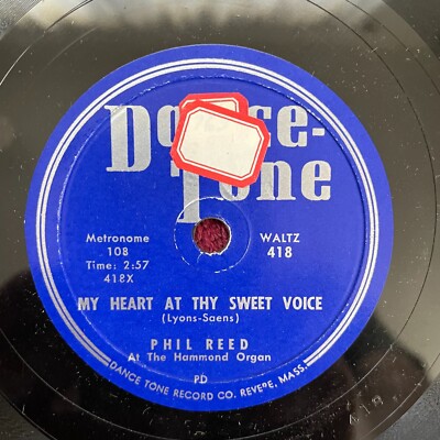 PHIL REED Dance-Tone 418 78rpm Whispering Hope/My Heart At Thy Sweet Voice