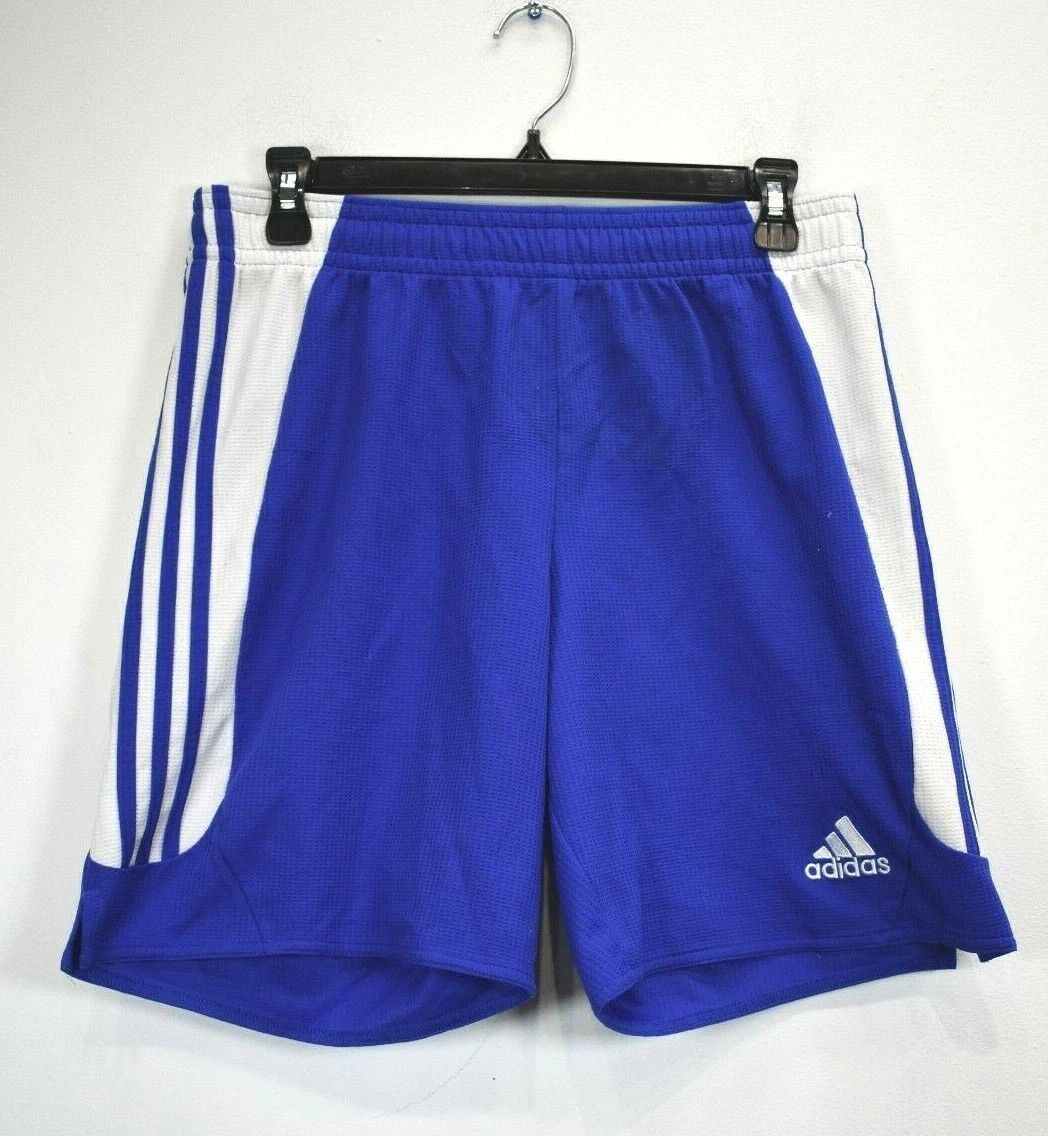 Adidas Mens Royal Blue White Elastic Waist Clima365 Athletic Activewear Shorts L