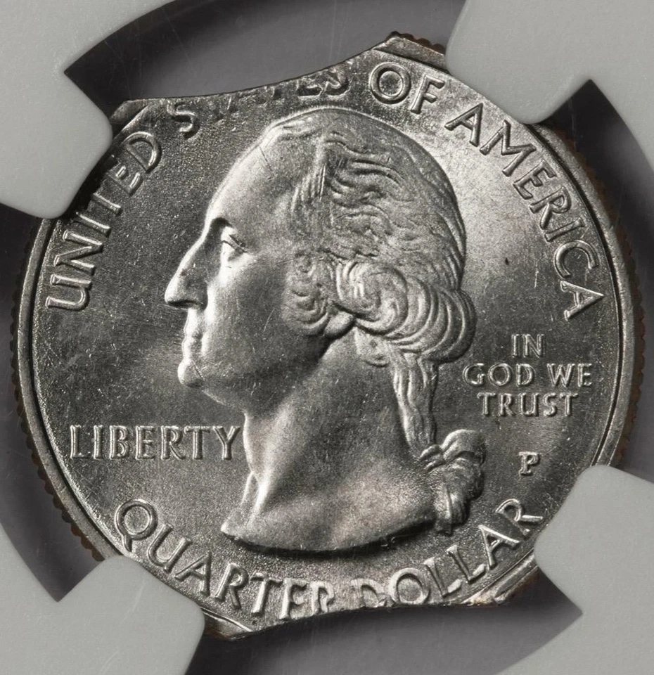 2015 NGC MS62 Large Double Clips Blue Ridge Quarter Mint Error Super Rare Date - Image 3 of 4