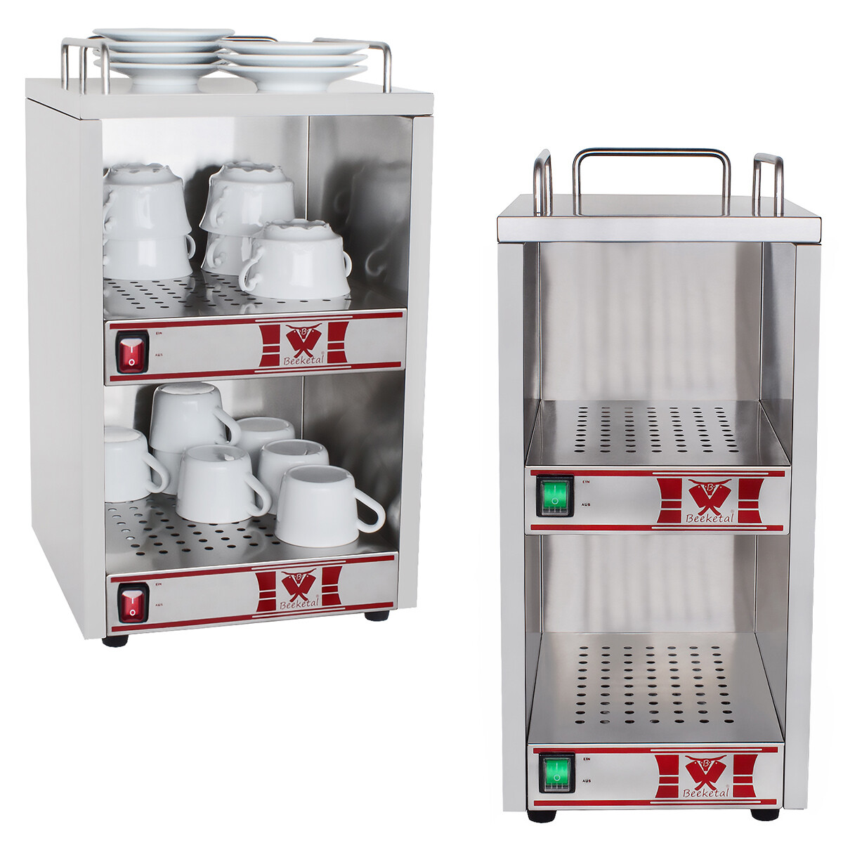 Beeketal Edelstahl Gastro Tassenwärmer Geschirrwärmer Wärmeschrank Becherwärmer