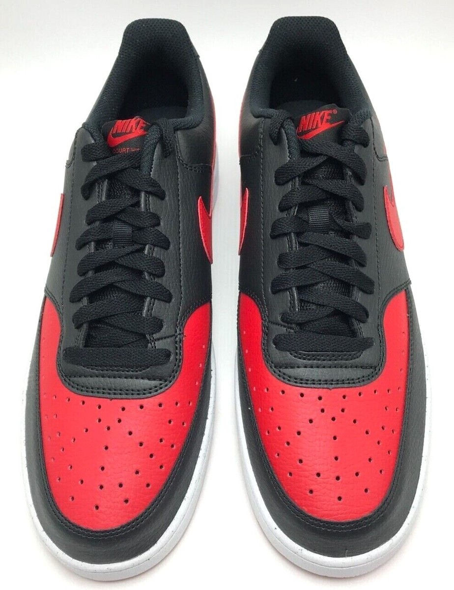 NEW* MEN Nike Court Vision Low Next Nature Black/Red (FJ0685