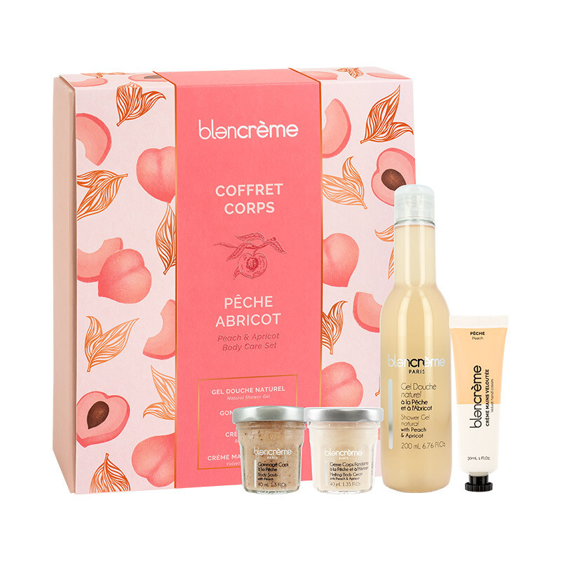 Coffret douceur corps pêche abricot hydratation intense peaux sèches 3 pièces