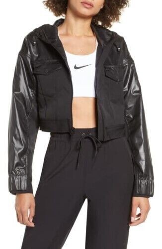 NIKE SPORTSWEAR CITY READY CROPPED HOODED JACKET SIZE XS (CJ4008 010) *