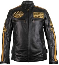 Motorrad Lederjacke im Antik Retro stil Bikerjacke Motorradjacke Chopper Racing