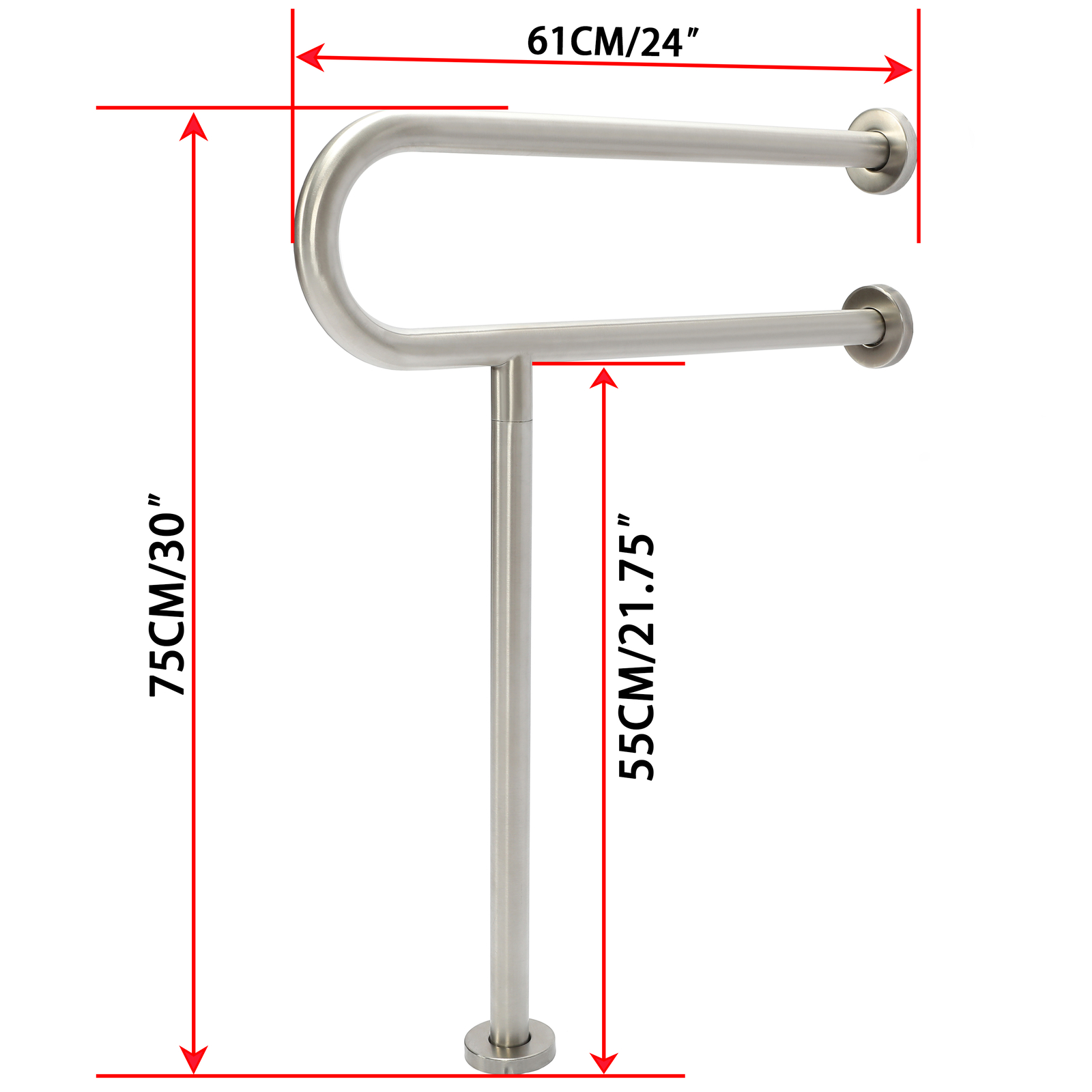 HECASA Stainless Steel Handicap Grab Bars Rails Toilet Handrails