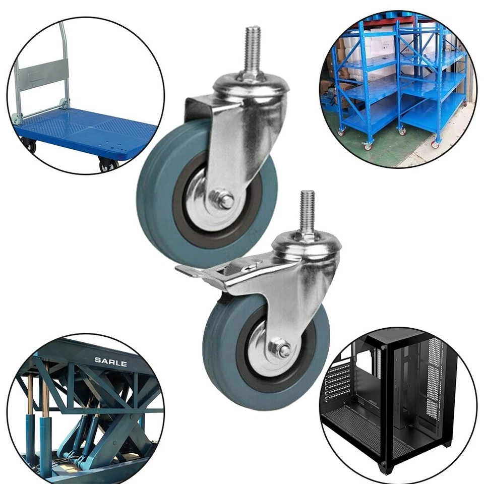 SET- 4 Stück Lenkrollen mit Gewindestift Möbelrollen Laufrollen Transportrollen. - Bild 2 von 4