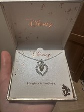 Disney Mickey Mouse Heart Sterling Silver Necklace in Box