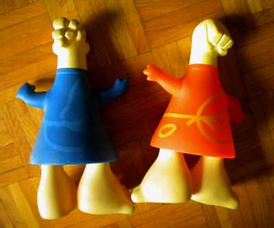 ATHENS 2004 OLYMPIC GAMES MASCOTS ATHENA and PHEVOS large plastic