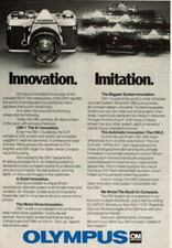1978 Vintage Print Ad Olympus Innovation Imitation OM System OM-1 SLR Camera OM2