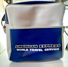 Vintage 1960's American Express World Travel Service Carry On Bag With Strap