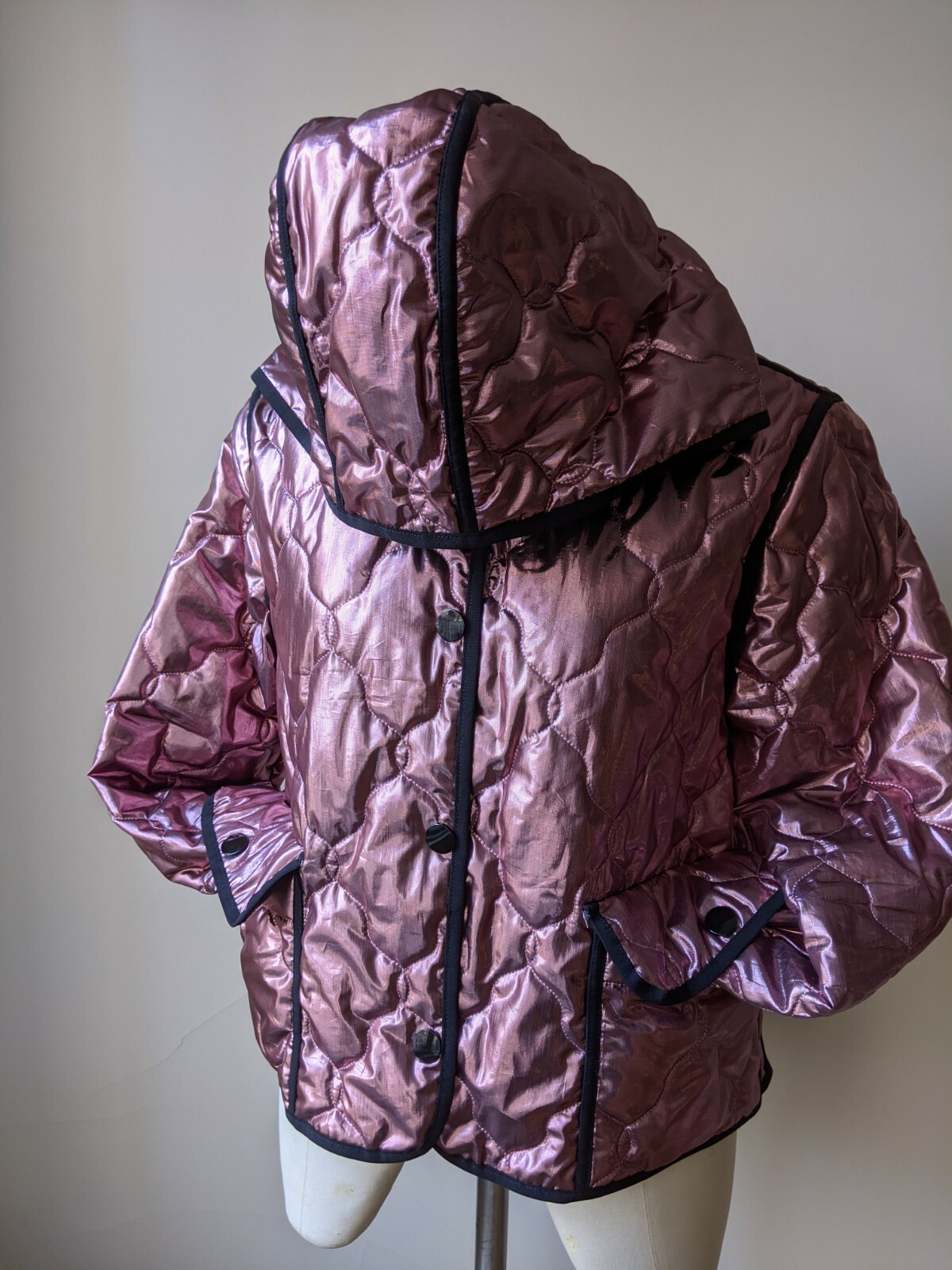 Pinko Metallic Pink Puffer Jacket 