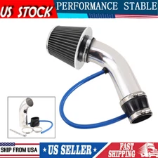 3" Cold Air Intake Filter Induction Kits Pipe Power Flow Hose System Cars Silver